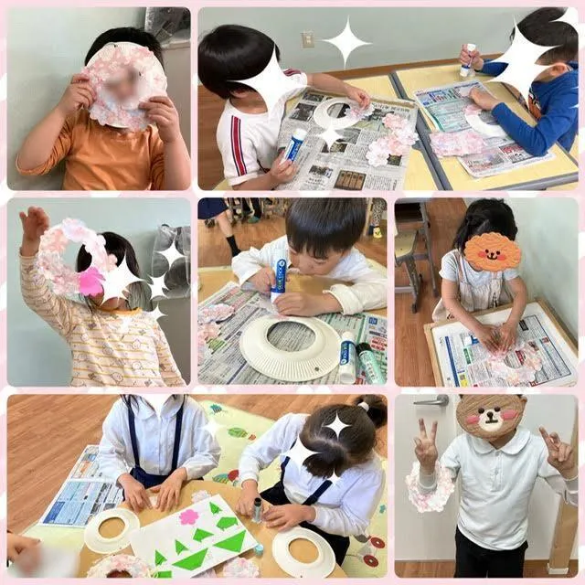 はねる/（制作活動）桜のリースを作りました！