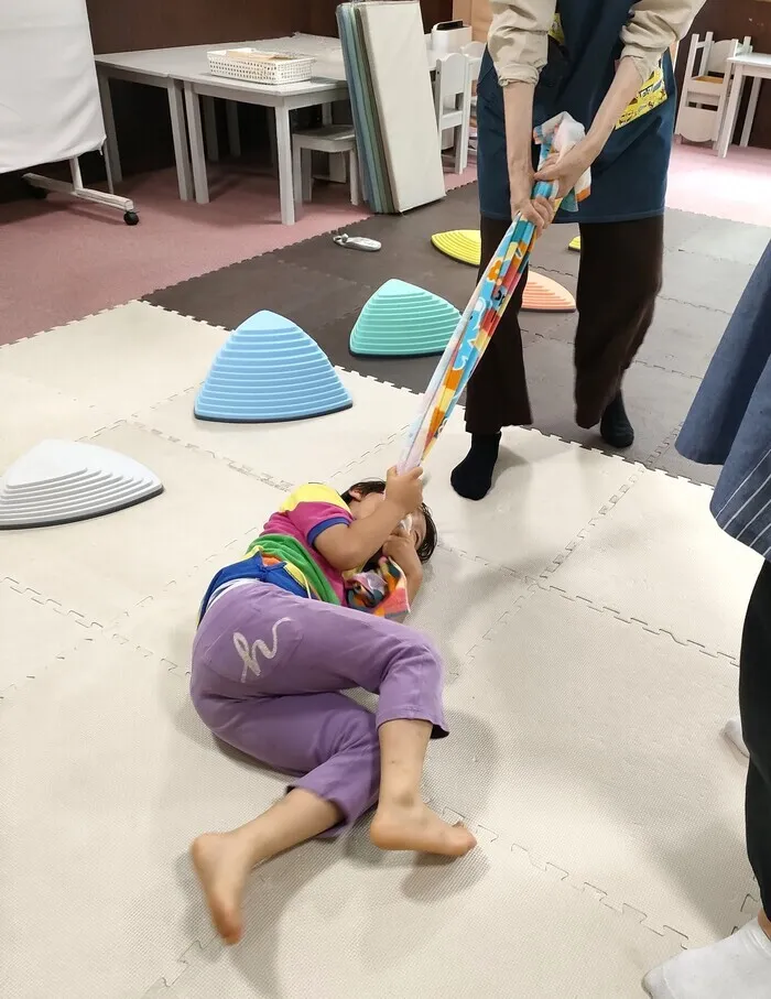 先生と綱引き
