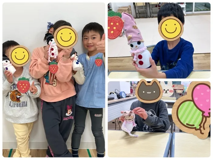 Gripキッズ大宮日進校　第2教室/冬の特別製作『⛄️靴下雪だるま⛄️』