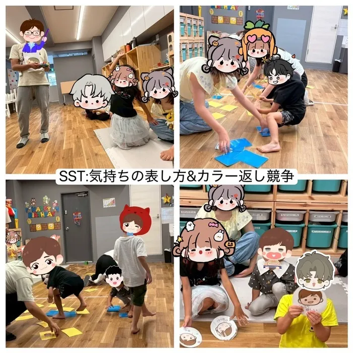 【10月オープンしました】児童発達支援・放課後等デイサービス　Chiron/SST気持ちの表し方&カラー返し競争