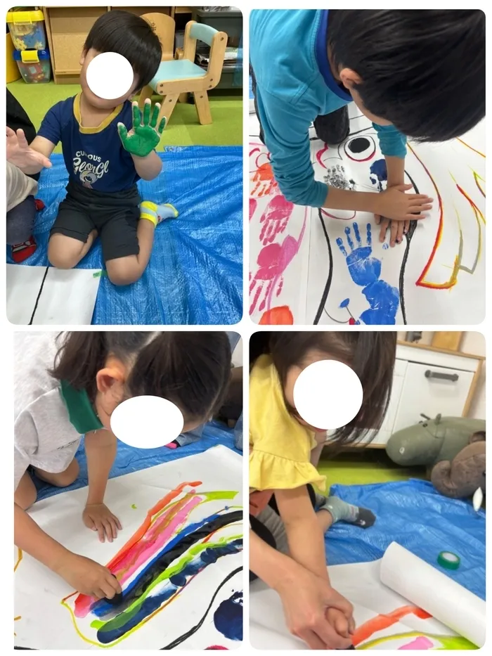 ルルディ蘇我/ハンドスタンプで鯉のぼりの壁画を作ろう🎏