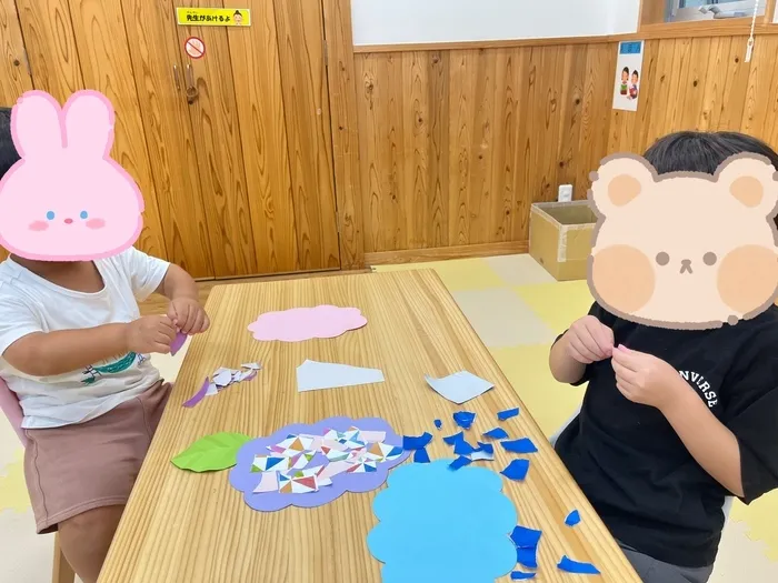 JR蓮田駅徒歩2分　ブロッサムジュニア蓮田教室　児発・放デイ/紫陽花制作を行いました😊