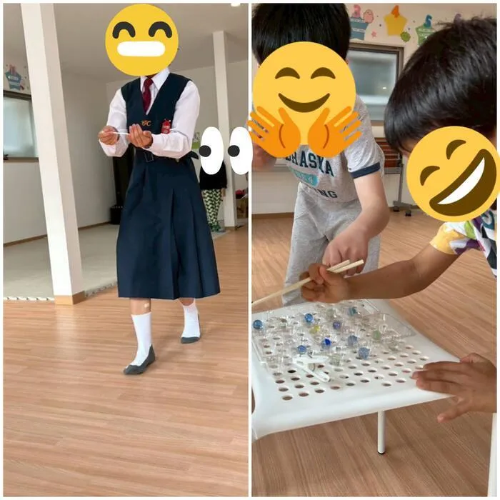 放課後等デイサービスたんぽぽ西難波店/ビー玉運び🥢🥄