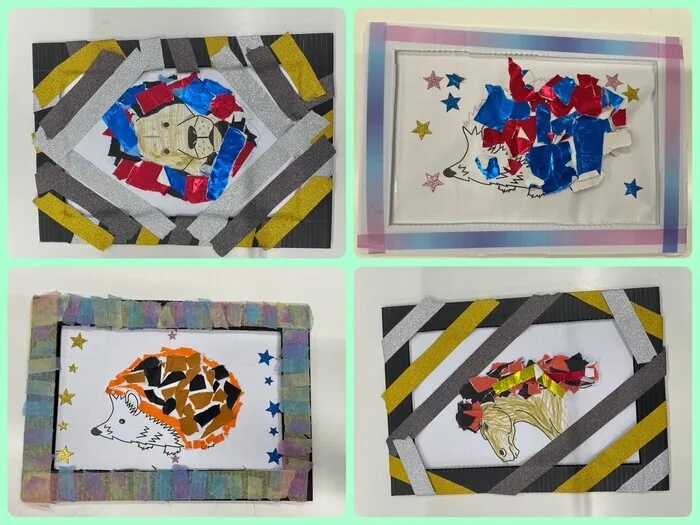 スカイウイング小田部/ちぎり絵工作🦔