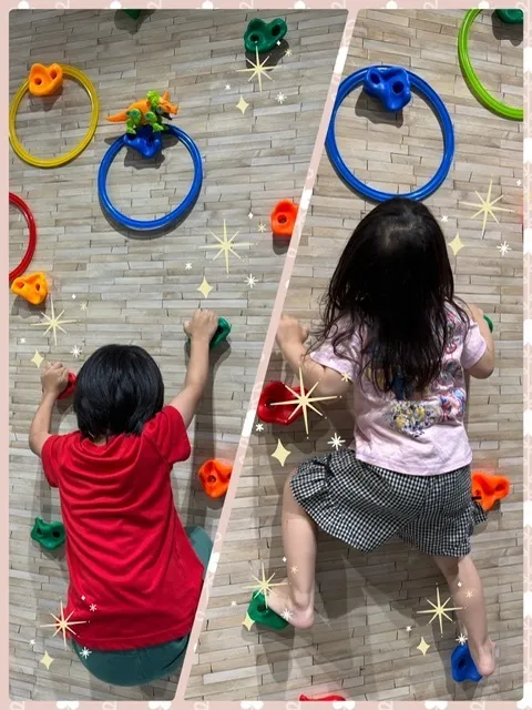 きりんのあくび　kids とくあん/🧗🏻‍♀️ボルダリングわっか取りに挑戦🧗🏻‍♀️