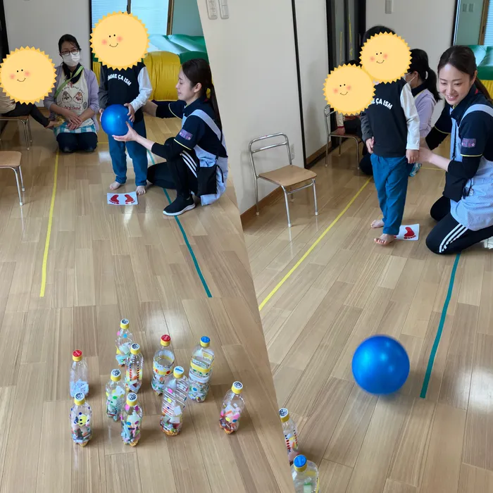 こぱんはうすさくら大宮大成町教室/いくつピンが倒れるかな？ボーリング遊び