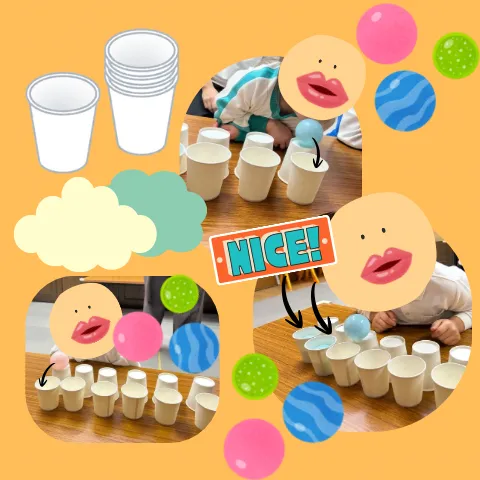 児童発達支援 放課後等デイサービス　CUきっず平野西/👄フーフーボール落とし