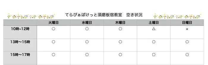 【2025年1月オープン！】児童発達支援 てらぴぁぽけっと須磨板宿教室/てらぴぁぽけっと須磨板宿教室　空き状況12/30