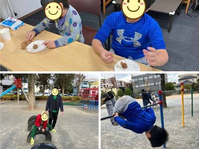 放課後等デイサービスきぼう新松戸/年内最終日、お菓子作りと公園遊びを行いました♬