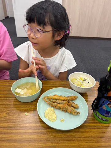 愛YOUわくわく広場やまごえ/さつまいもごはんとししゃもフライを作ったよ🍠🐟