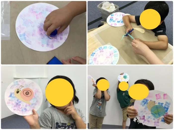 Wapi穴川/紫陽花スタンプで壁面作り！
