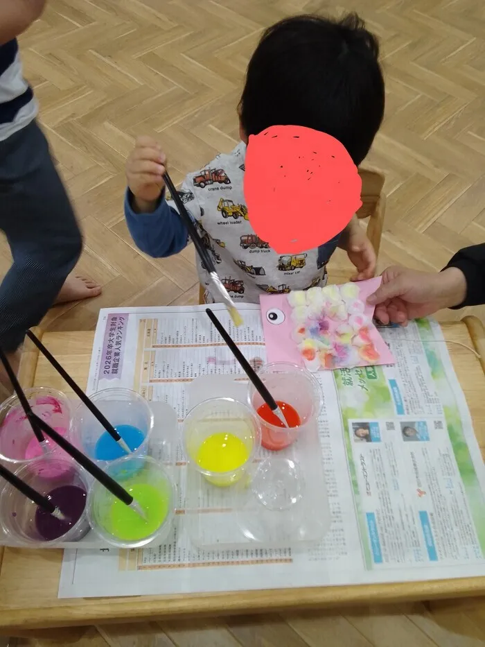 『2025年2月オープン』　ふくふくKidsClub/絵の具使ったよ😃