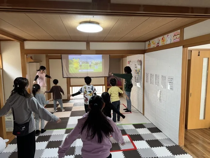 準備前の準備運動の様子。