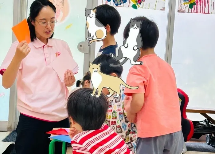 言葉のにわ-宝-②【3月1日新規オープン】言語聴覚士3名・作業療法士1名/折り紙で朝顔作り