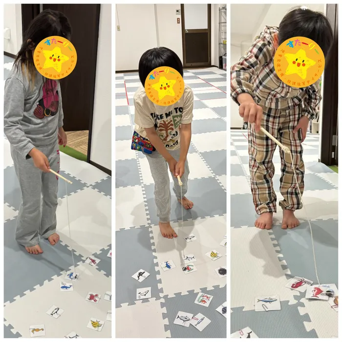 児童発達支援・放課後等デイサービスすたーりー花園/魚釣りゲーム🐟💦