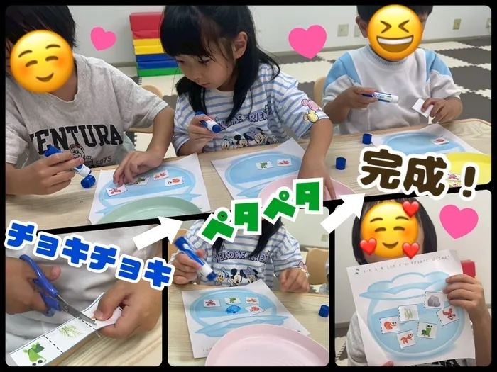 【7月見学会を開催！】児童発達支援・放課後等デイサービス　きらめき/切って貼って水槽づくり🐟