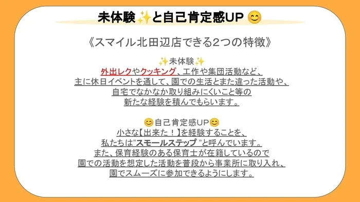 【2025年4月オープン！問い合わせ受付中！送迎あり！土日祝も営業！】児童発達支援 スマイル北田辺店/スマイル北田辺店の療育方針👩🏻‍🏫