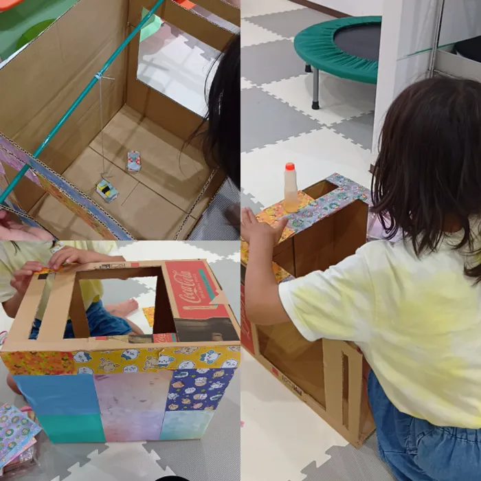 令和7年3月OPENの放課後等デイサービス　Minori/ダンボールでクレーンゲーム作り📦️