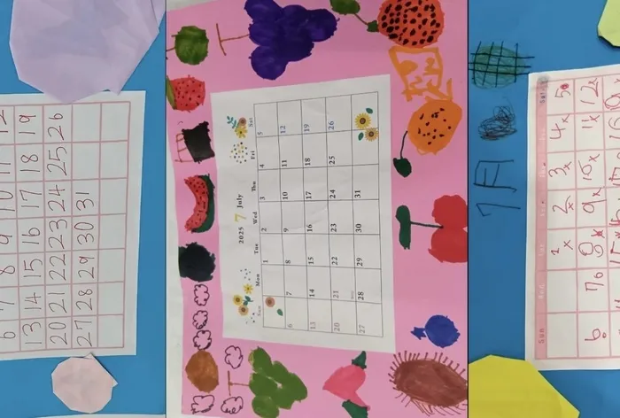 令和7年3月OPENの放課後等デイサービス　Minori/7月カレンダー製作をしたよ🗓️✨