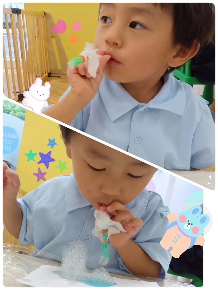 児童発達支援・放課後等デイサービス でいじー/泡遊びでお口の筋肉を鍛えよう🫧🫧