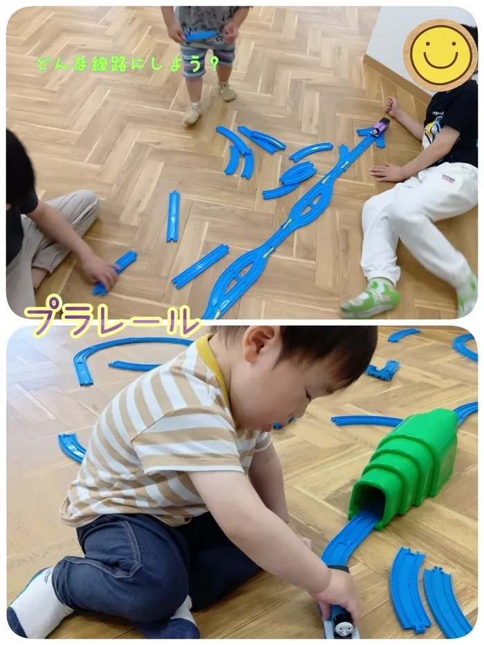 【2025年4月1日OPEN！】【土日祝も◎】【見学・面談は募集中】児童発達支援・放課後等デイサービス でいじー/友達と協力して大きな線路を作ろう！💪