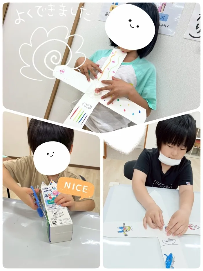 こぱんはうすさくら上尾教室/牛乳パックでコマ作り✂