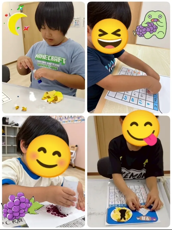 こぱんはうすさくら上尾教室/９月のカレンダーを作りました🎑🍇