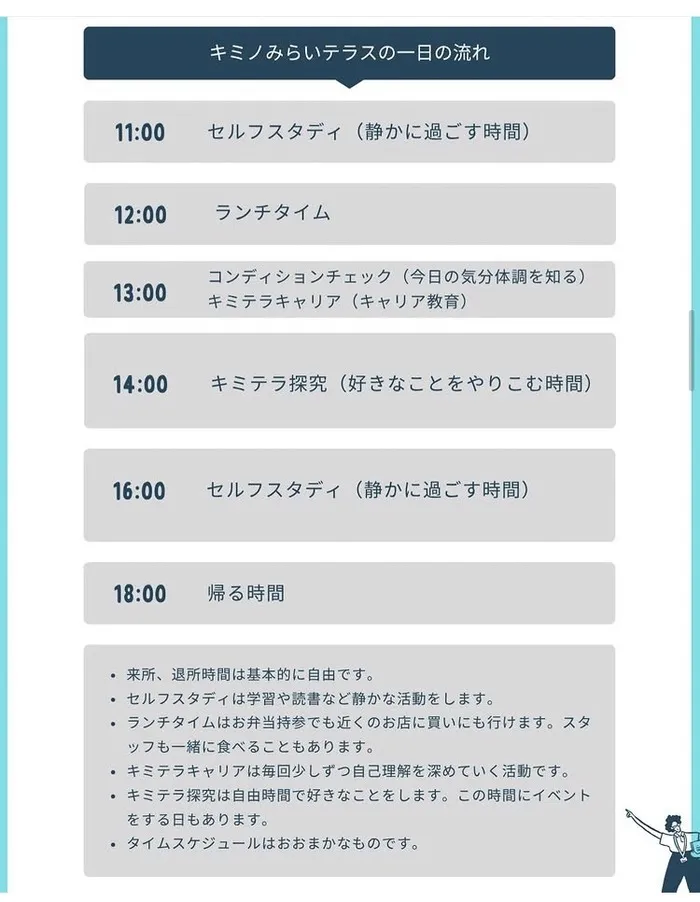 不登校対応！キミノみらいテラス/【キミノみらいテラスの一日】