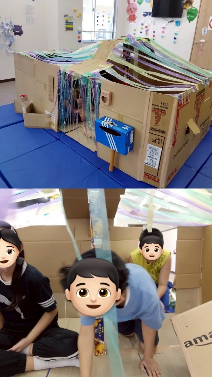 ミライク 九条駅前教室/ダンボールハウスを作りました🏠📦