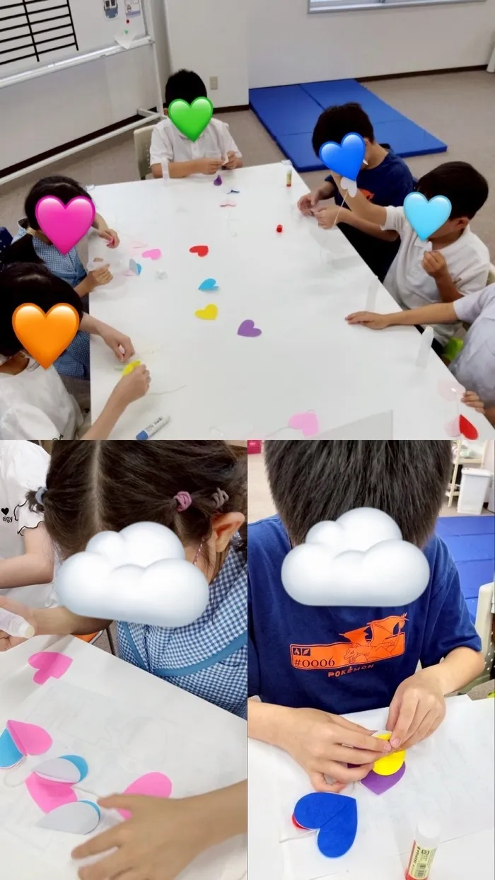 ミライク 九条駅前教室/くものガーランド作り☁️