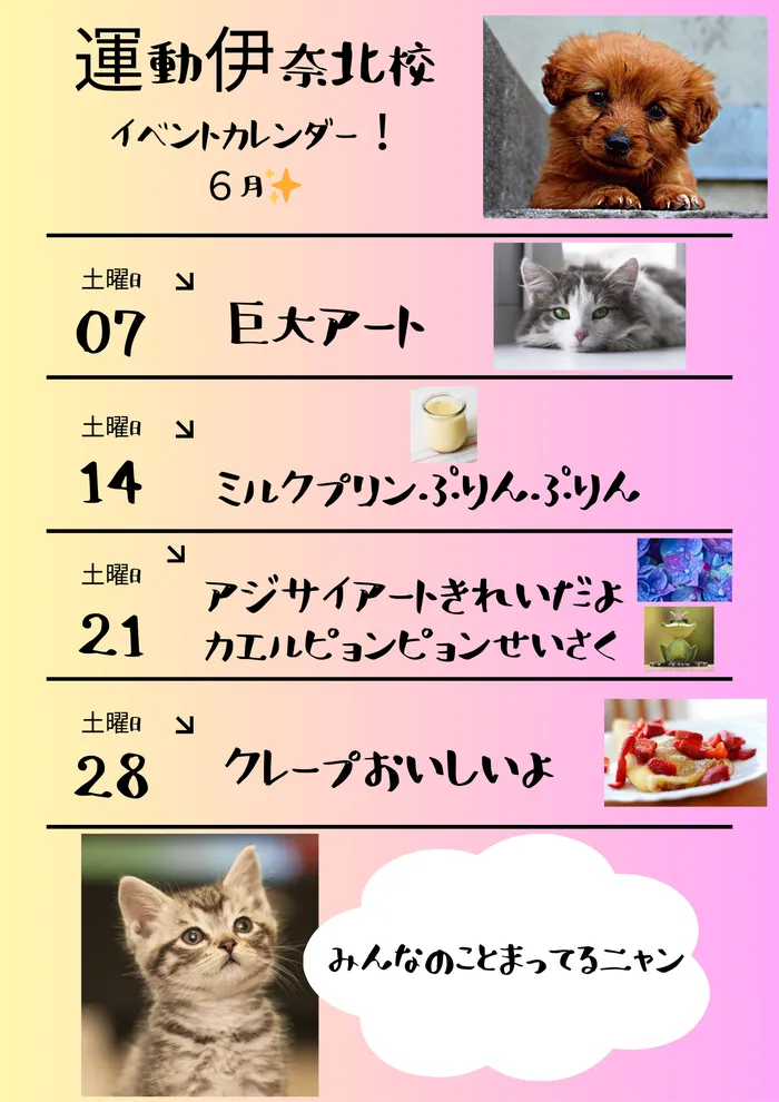 わくわくハウス 運動伊奈北校/【わくわくハウス 運動伊奈北校🌹】6月のイベント紹介