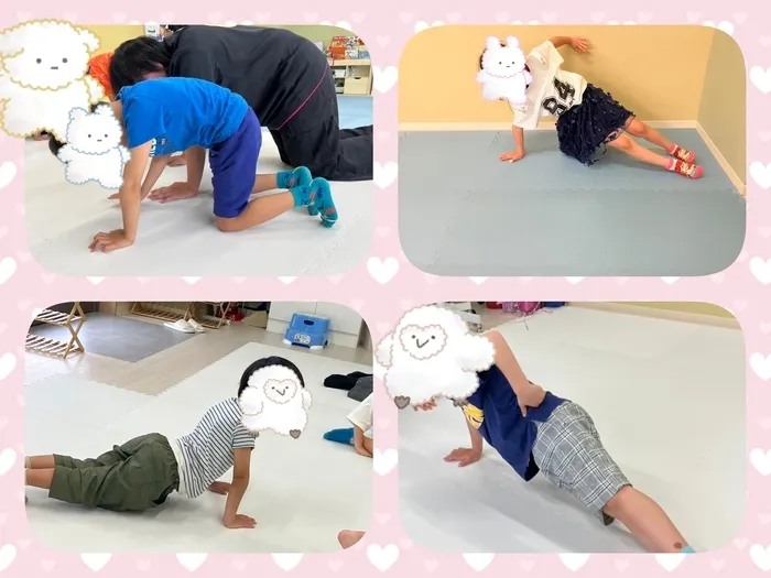 放課後等デイサービスまお/様々な姿勢で身体を支える力加減をしました‼️