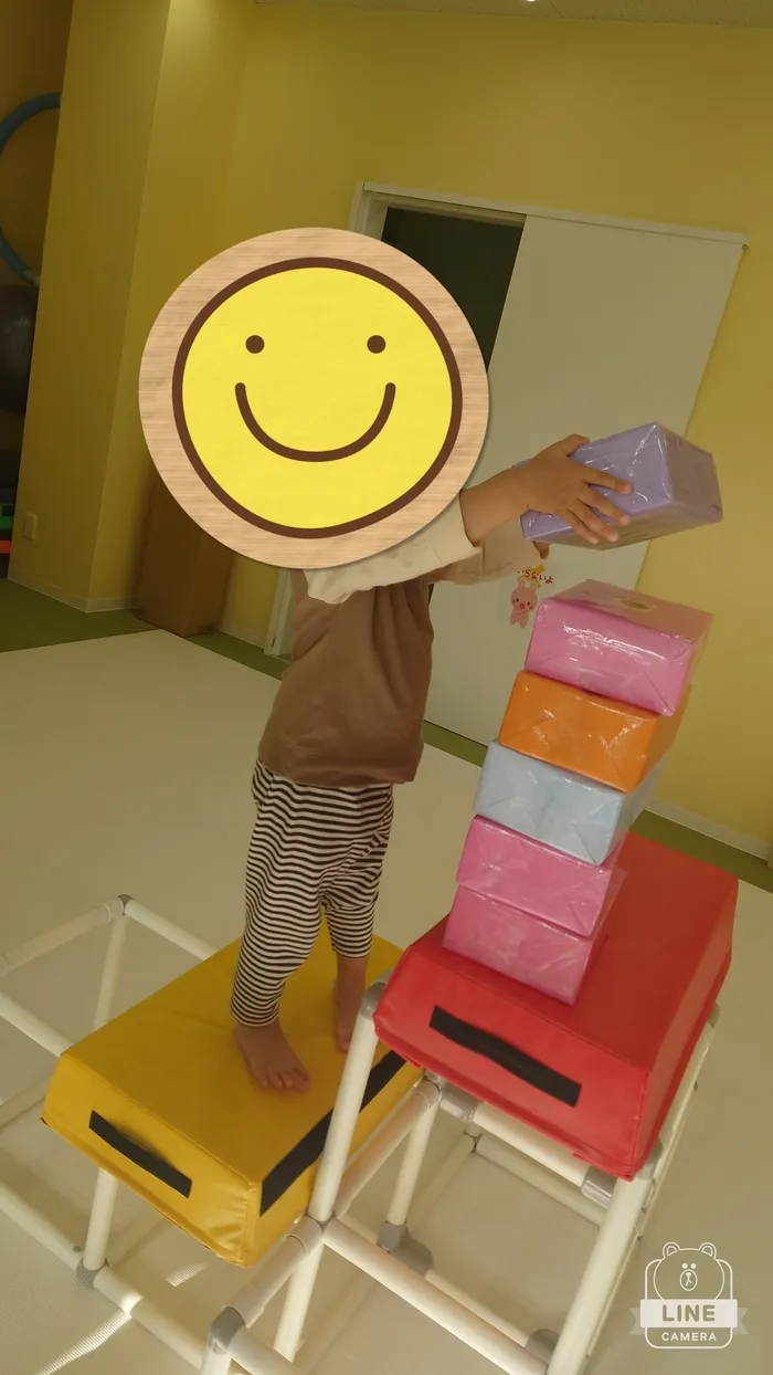 個別療育のゆめラボ矢野南教室/大型積み木にチャレンジ✨️
