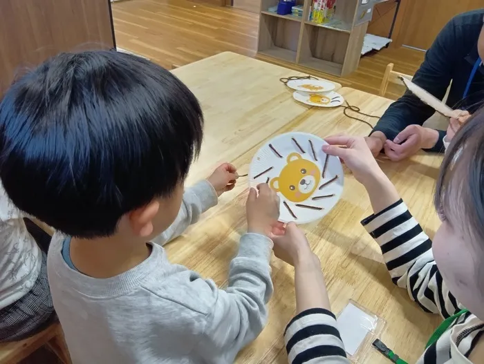 しなやかな森牧/紐通しをしました