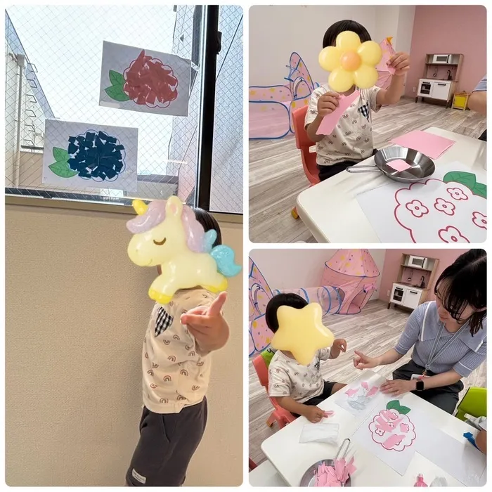 土日祝も空きあり◎ R7.5城東区open!未就学さんメイン【uni muni（ゆにむに）】/【ゆにむに】梅雨の制作☔️