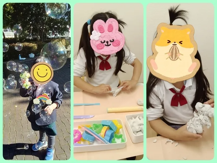 All right 仲町台教室/13.シャボン玉遊び🫧粘土遊び🤲
