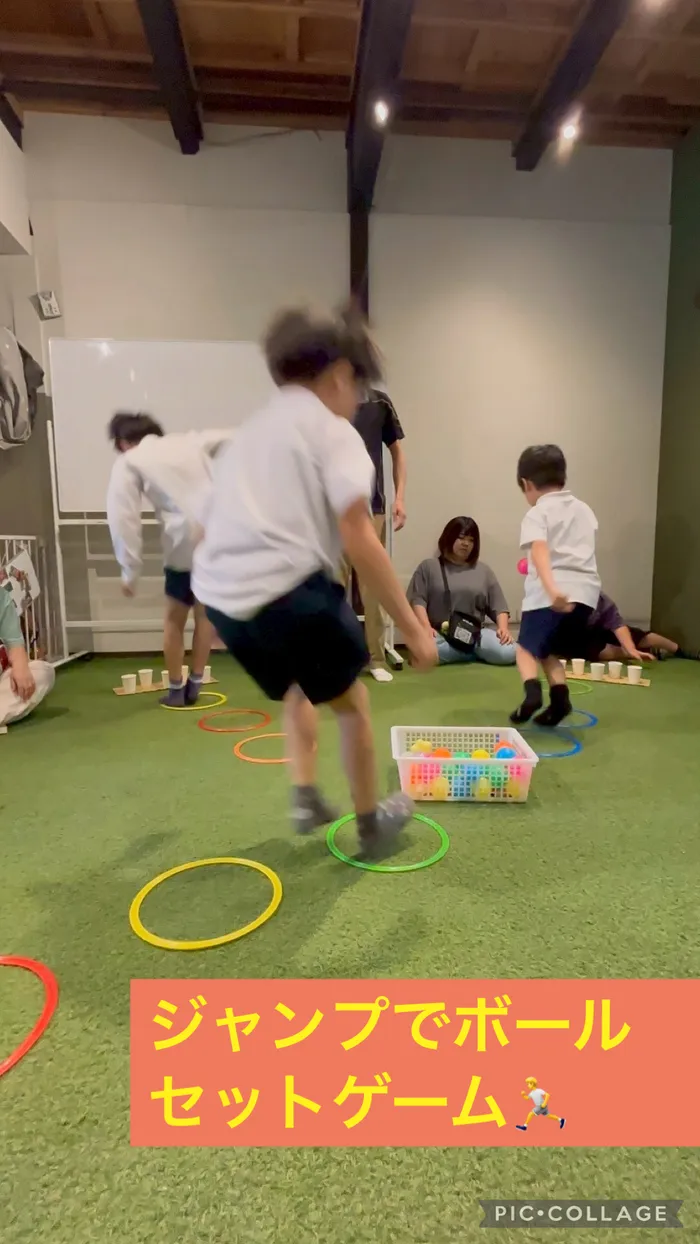 【ABA個別療育・就学前支援】BEAR KIDS （ベアキッズ）東成2号店/ジャンプでボールセットゲーム🏃