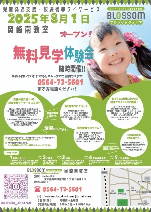 ブロッサムジュニア岡崎南教室　児童発達支援・放課後等デイサービス