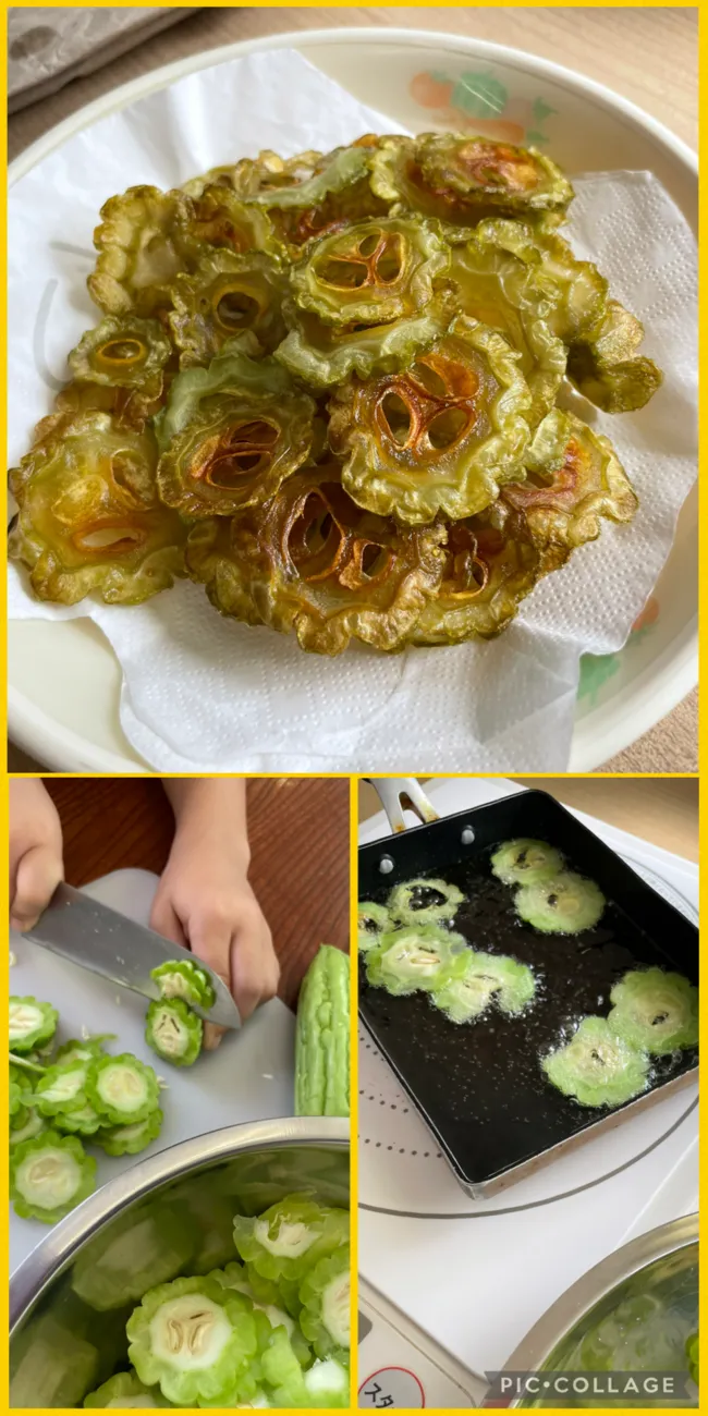 SMILE HOUSE にこnico/ゴーヤチップスを作ったよ!(^^)!