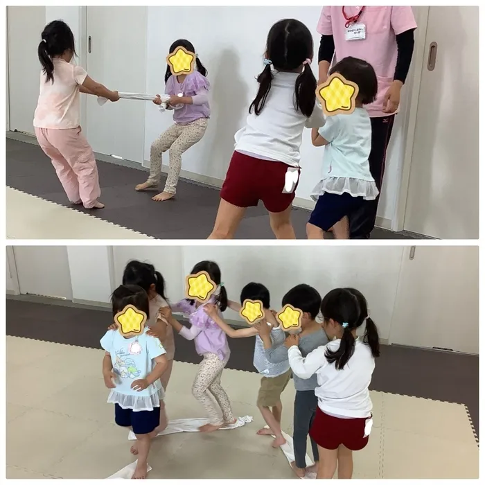 児童発達支援センターしおん/タオル遊び