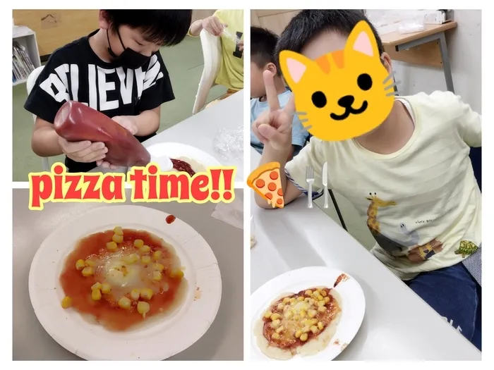 ドットジュニア 蘇我 第１教室（放課後等デイサービス）/パン粉でピザづくり！？🍕