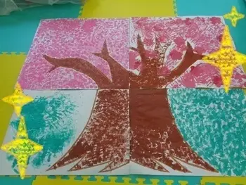 ライズ児童デイサービス港南台キッズ/手形アートで桜の木を作ろう🌸