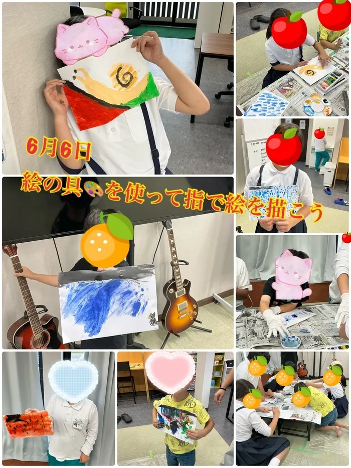 「就労準備型」放課後等デイサービスNESTING熊野/6月6日絵の具を使って指で絵を描こう